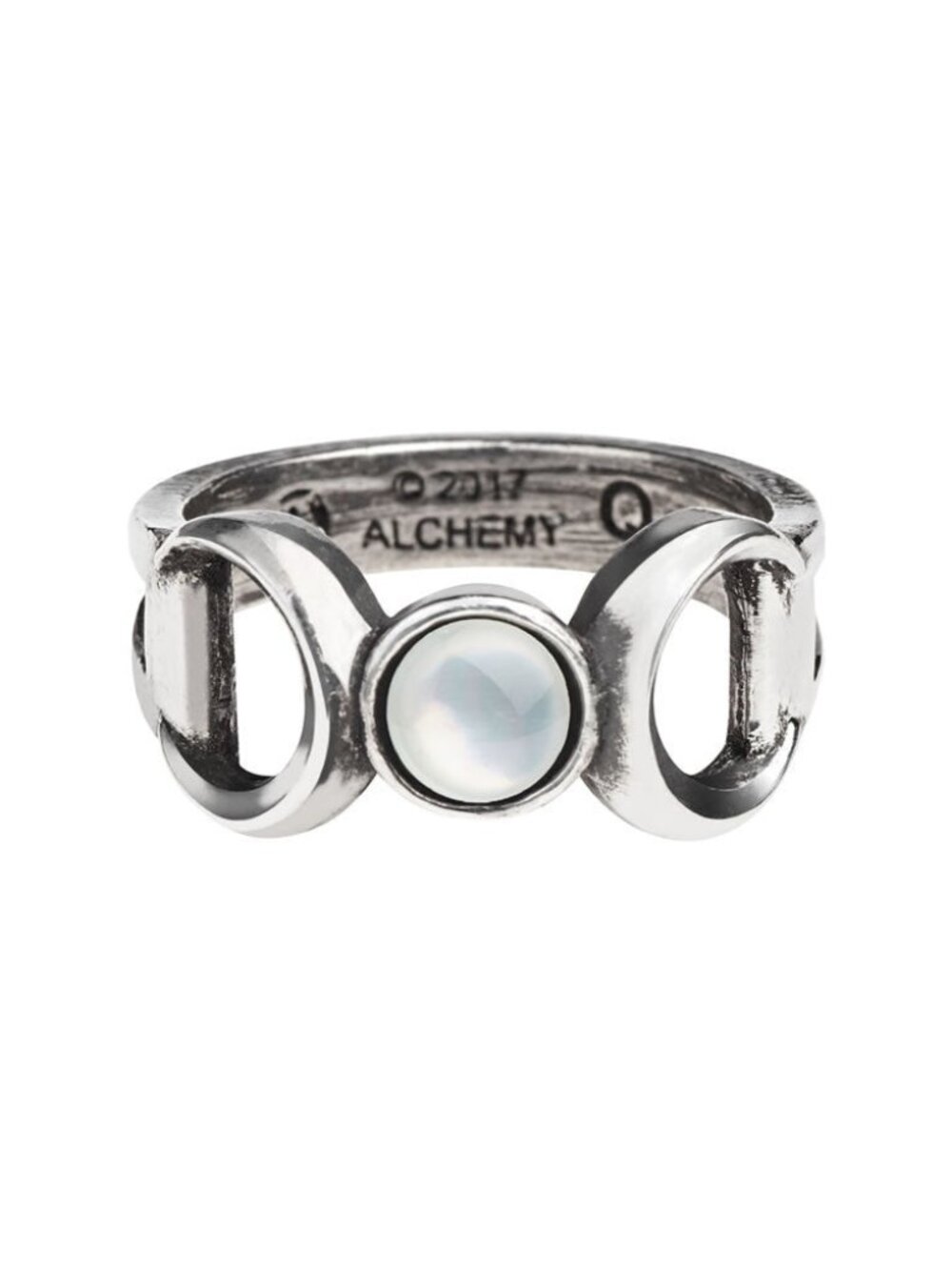 Alchemy Gothic Triple Moon Goddess Wicca Ring Sz 6-9.5